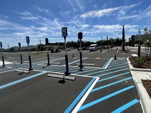 Landmark Paving ADA compliant parking lot striping with accessible spaces and aisles