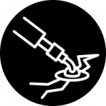 Crack sealing service icon for asphalt pavement maintenance and repair