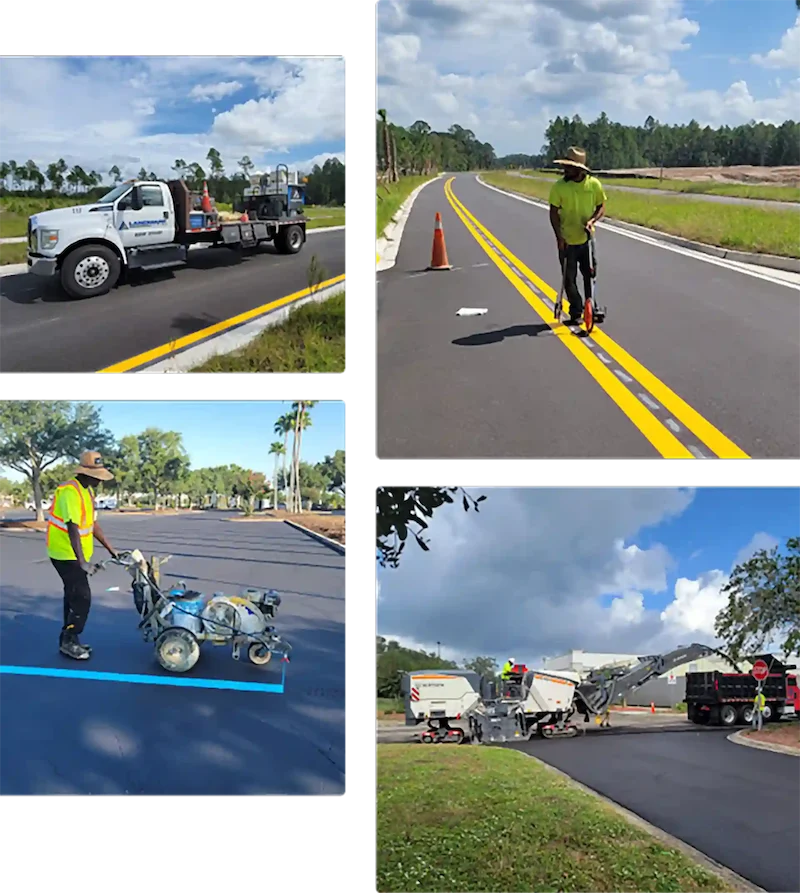 Photo Grid of Landmark Team Paving Roads and Parking Lots